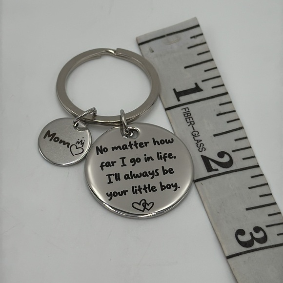 Mom & Son Keychain – “I’ll Always Be Your Little Boy” – Gift for Mom - Picture 2 of 3
